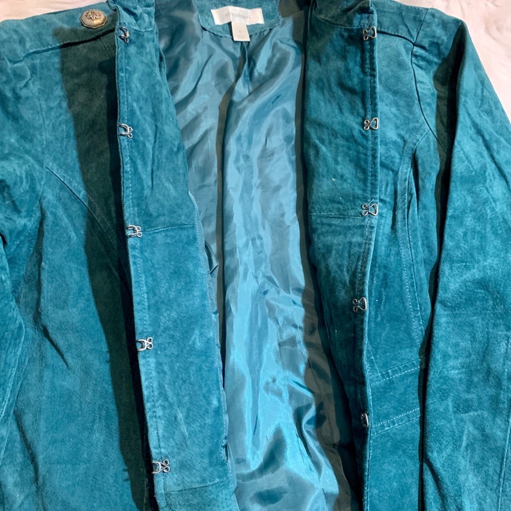 Gorgeous teal suede jacket - Picture 3 of 6